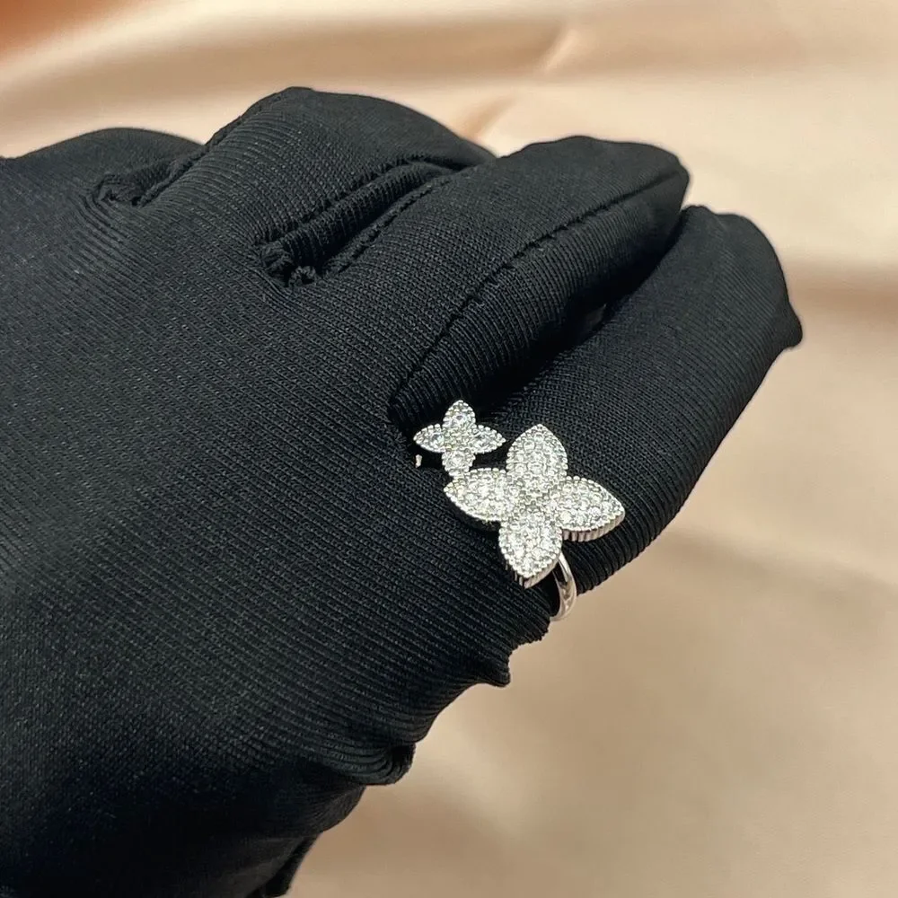 Silver Plated Stainless Stainless Steel Clover Ring - Picture 5 of 7